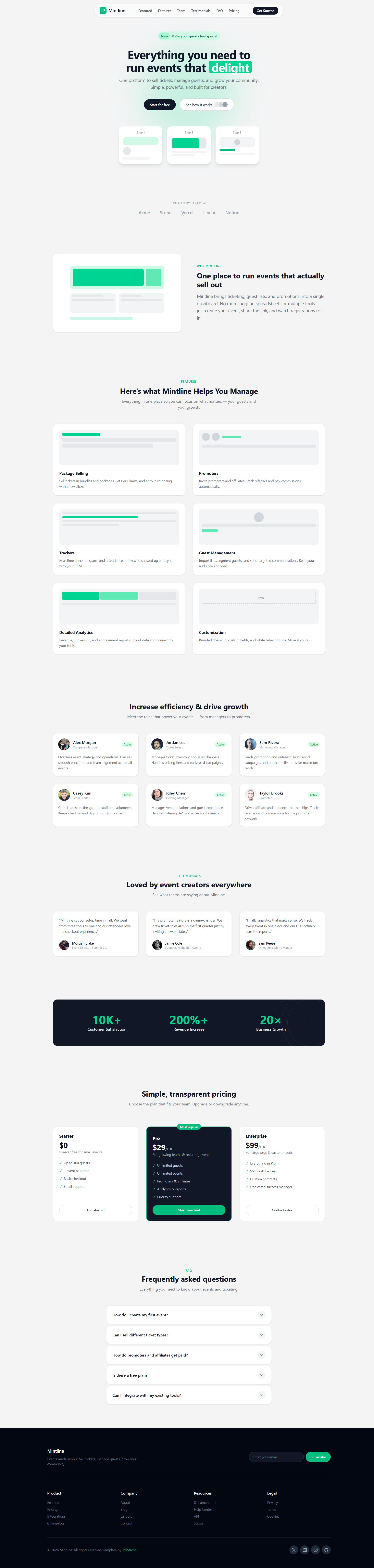 Mintline — Free Lightweight Template
